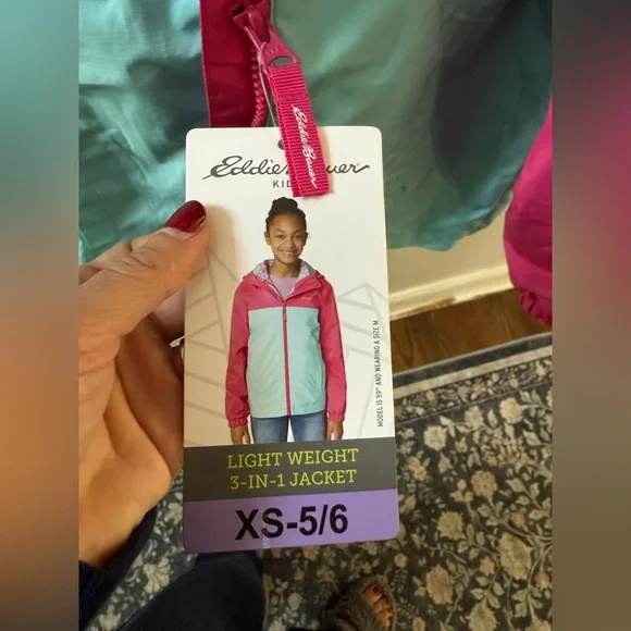 Eddie Bauer Girls 3-in-1 Jacket – XS (5/6) – NEW With Tags - Picture 5 of 5